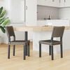vidaXL Dining Chair 2 pcs Black Wash 46 x 55 x 84 cm Kubu Rattan