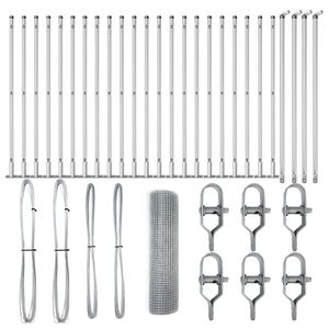 vidaXL Fence Post Silver 50 x 0.8 m (16 x 16 mm mesh) Steel