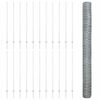 vidaXL Fence with Post Silver 1.5 x 50 m Steel