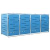 vidaXL Quadruple Wheelie Bin Shed 276.5x77.5x115 cm Stainless Steel