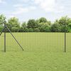 vidaXL Fence with Posts Grey 1 x 25 m Steel