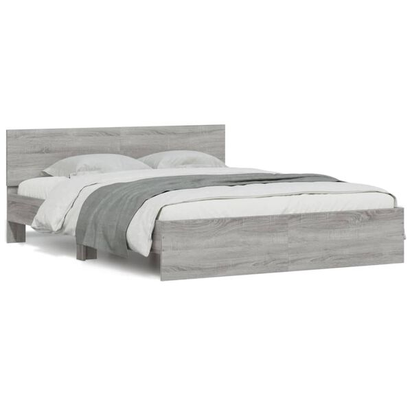 vidaXL Bed Frame without Mattress Grey Sonoma 150x200 cm King Size