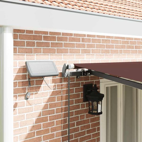 vidaXL Manual Retractable Awning with LEDs Brown 600x300 cm