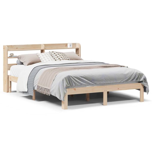 vidaXL Bed Frame with Headboard without Mattress 135x190 cm Double
