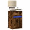 vidaXL Bedside Cabinets with LED Lights 2 pcs Smoked Oak Engineered Wood