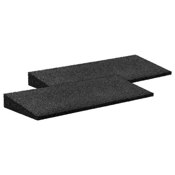 vidaXL Rubber Kerb Ramp 2 pcs Black 50x20x1-4.3 cm
