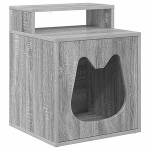 vidaXL Cat House Grey Sonoma 42.5 x 40 x 53.5 cm Engineered Wood