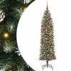 vidaXL Artificial Slim Christmas Tree Green and White 180 cm
