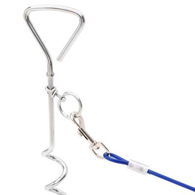 vidaXL Dog Tie Out Cable with Ground Stake 3 m