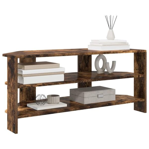vidaXL Corner TV Cabinet Smoked Oak 102x40.5x45cm Engineered Wood
