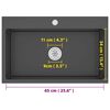 vidaXL Handmade Kitchen Sink Black Stainless Steel