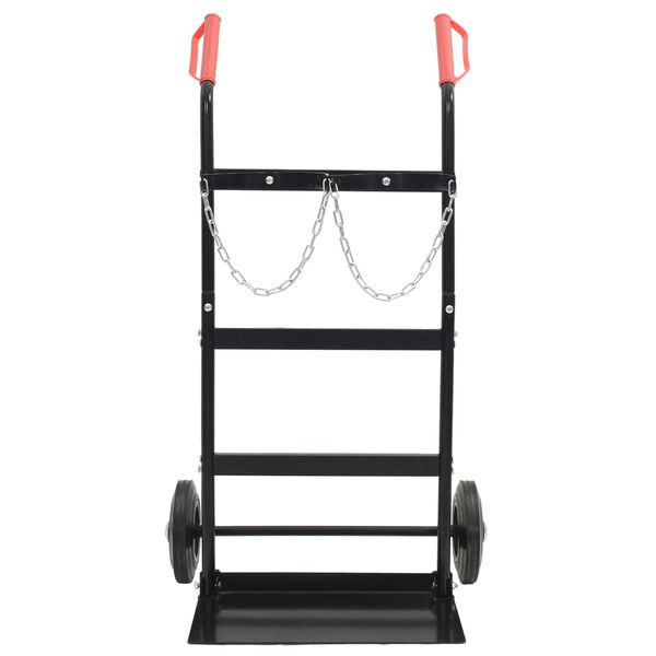 vidaXL Hand Trolley Black and Red 63 x 43.5 x 110 cm Steel