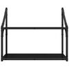vidaXL Wall Shelf with Shelf Black oak 60 x 21 x 51 cm Engineered Wood
