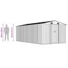 vidaXL Garden Shed 257x489x181 cm Metal Grey