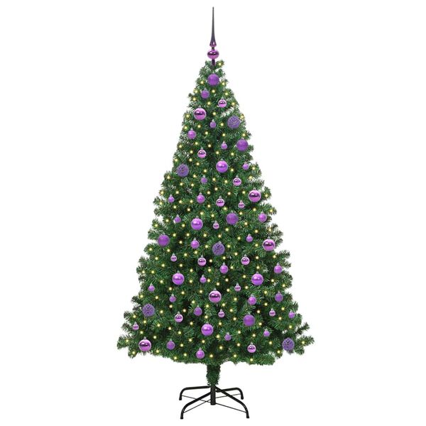vidaXL Artificial Christmas Tree with 300 LEDs with Stand Green 180 cm