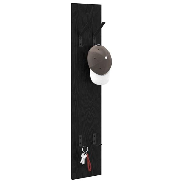 vidaXL Wall-Mounted Coat Rack Wall-mounted Black oak 20 x 1.5 x 100 cm