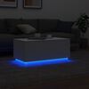 vidaXL Coffee Table with LED Lights White 90x50x40 cm