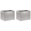 vidaXL Garden Planter 2 pcs Silver 40 x 30 x 30 cm Galvanised Steel