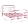 vidaXL Bed Frame without Mattress Pink Metal 120x200 cm