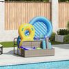vidaXL Poolside Float Storage Light Grey 110x100x57 cm Poly Rattan
