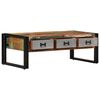 vidaXL Coffee Table with 3 Drawers Solid Reclaimed Wood 100x50x35 cm
