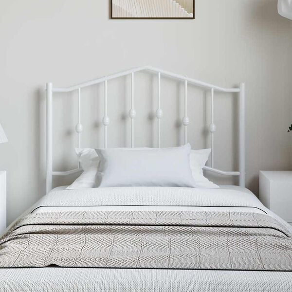 vidaXL Metal Replace Headboard White 100 cm