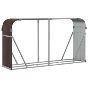 vidaXL Log Holder Brown 180x45x100 cm Galvanised Steel