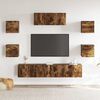 vidaXL 7 Piece TV Cabinet Set Smoked Oak Engineered Wood