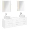 vidaXL Bathroom Furniture Set 5 pcs White Engineered Wood and Glass