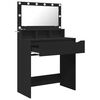 vidaXL Bedroom Dressing Tables with Drawer Black 80 x 39.6 x 135 cm