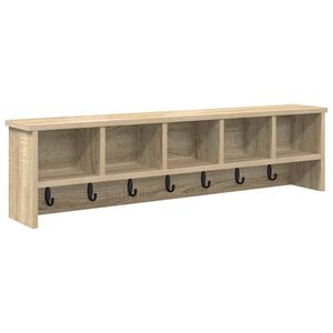 vidaXL Wall-Mounted Coat Rack Wall-Mounted Sonoma Oak 100 x 16 x 26 cm