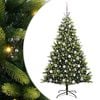 vidaXL Artificial Hinged Christmas Tree 300 LEDs Green 180 cm