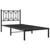 vidaXL Metal Bed Frame without Mattress with Headboard Black 90x200cm