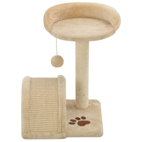 vidaXL Cat Tree with Sisal Scratching Post 40 cm Beige and Brown