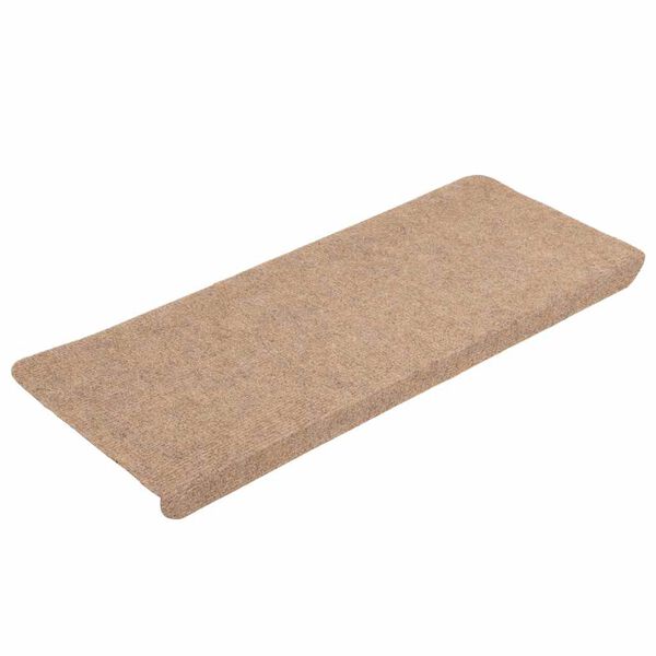 vidaXL Stair Mats Self-adhesive 30 pcs Beige 65x24.5x3.5 cm