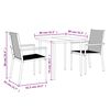 vidaXL 3 Piece Garden Dining Set Black Textilene and Steel