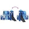 vidaXL Kids'Loft Bed Frame with Curtains, Arch, Slide, Tower
