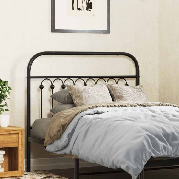 vidaXL Metal Replace Headboard Black 100 cm