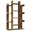 vidaXL Book Cabinet Smoked Oak 86x25,5x140 cm Engineered Wood