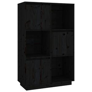 vidaXL Highboard Black 74x35x117 cm Solid Wood Pine