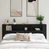 vidaXL Headboard Cabinet with Storage Black oak 200 x 18,5 x 104,5 cm