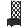 vidaXL Planter with Trellis Black Solid Wood Fir