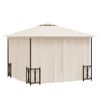 vidaXL Gazebo with Sidewalls&Double Roofs 3x3 m Cream