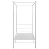 vidaXL Canopy Bed Frame without Mattress White Metal 100x200 cm