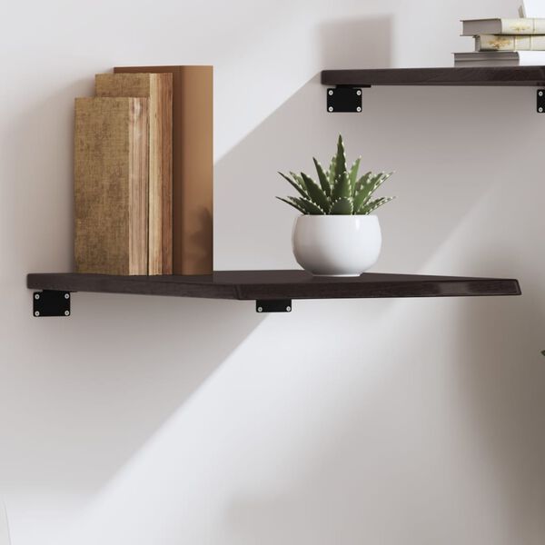 vidaXL Wall Shelf Dark Brown 40x60x2 cm Treated Solid Wood Oak