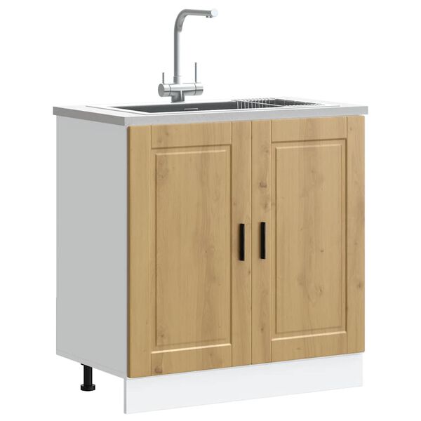 vidaXL Sink Base Cabinet "Porto" Artisan Oak 80x46x81.5 cm Engineered Wood