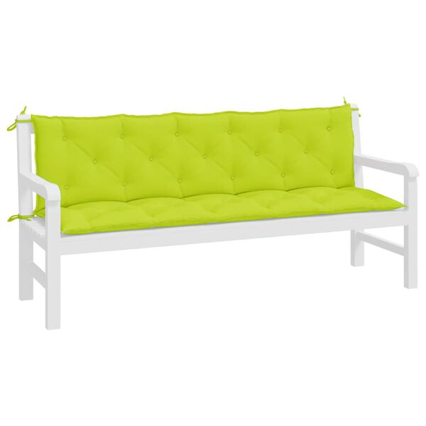 vidaXL Garden Bench Cushions 2pcs Bright Green 180x50x7cm Oxford Fabric