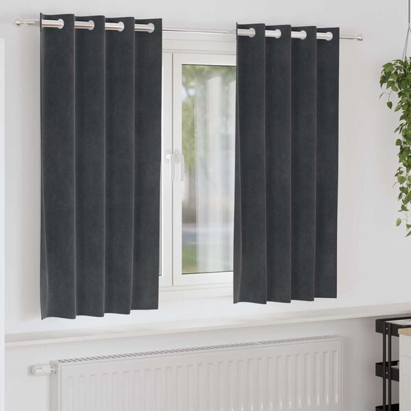 vidaXL Blackout Curtains 2 pcs Light Grey 140 x 175 cm Velvet