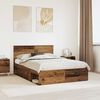vidaXL Bed Frame with Headboard Old Wood 160 x 200 cm Engineered wood