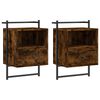 vidaXL Bedside Cabinets Wall-mounted 2 pcs Smoked Oak 40x30x61 cm Engineered Wood